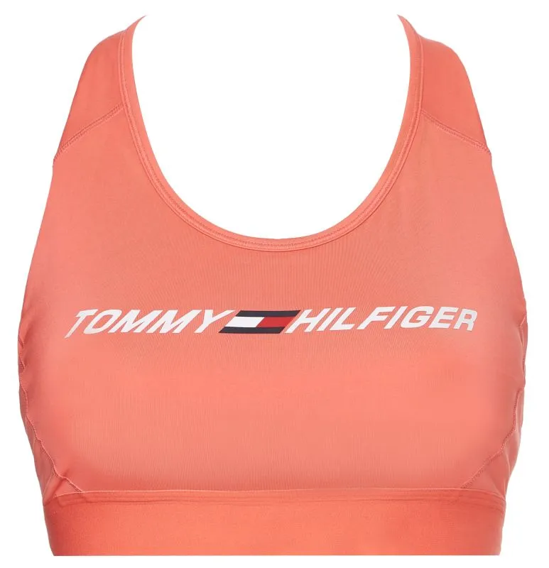 Tommy Hilfiger Mid Intensity Graphic Racer Bra - crystal coral Tommy Hilfiger Mid Intensity Graphic Racer Bra - crystal coral