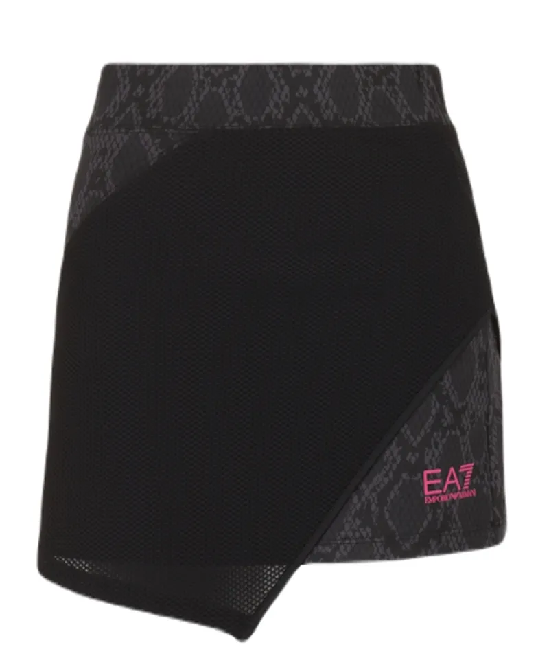 EA7 Woman Jersey Miniskirt - black python