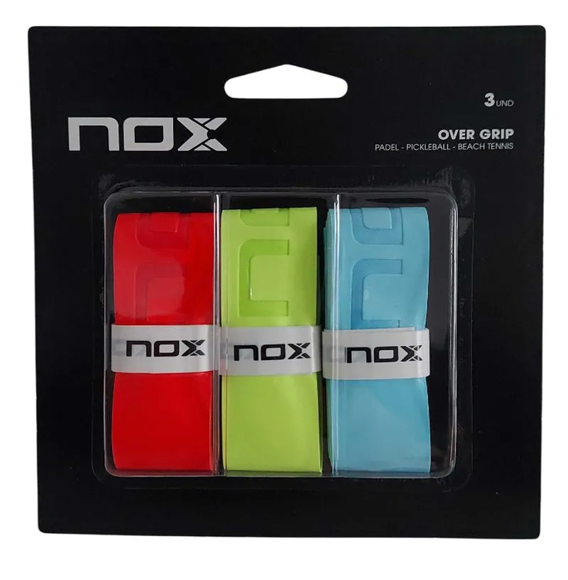 NOX Overgrip Pro 3P - red/lime/blue NOX Overgrip Pro 3P - red/lime/blue