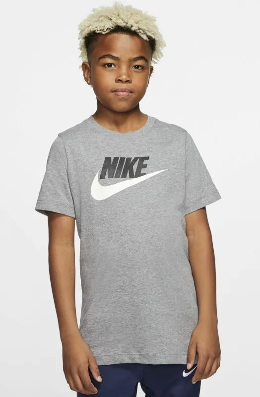 Nike Swoosh Tee Futura Icon TD - carbon heather/white