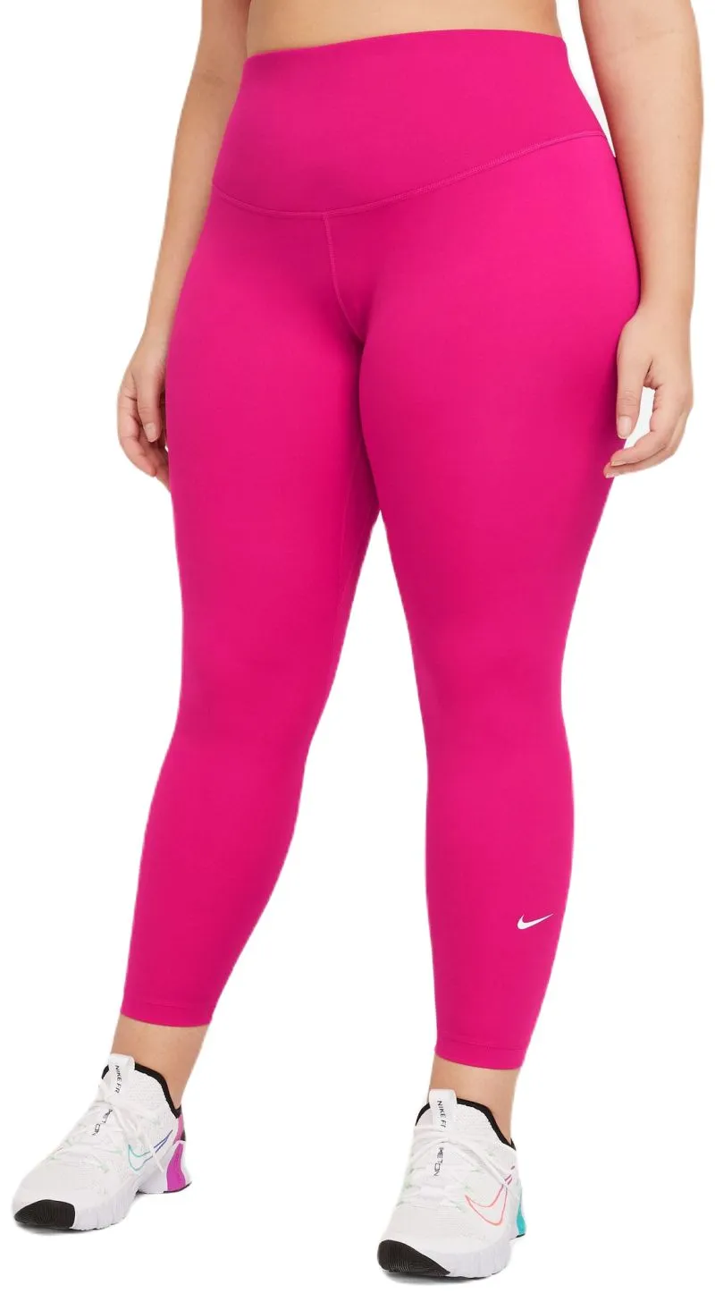 Nike One Dri-Fit Mid-Rise Tight - fireberry/white