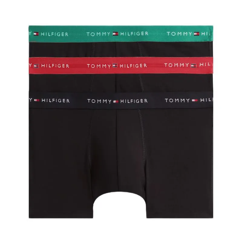 Tommy Hilfiger Cotton Trunk 3P - alaskan green/medium red/black Tommy Hilfiger Cotton Trunk 3P - alaskan green/medium red/black