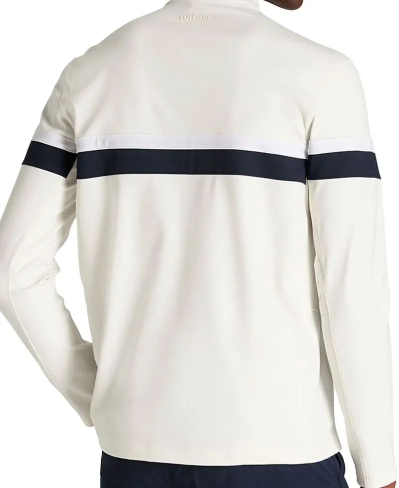 Wilson Elevate Performance Half-Zip Longsleeve - sandrift/classic navy