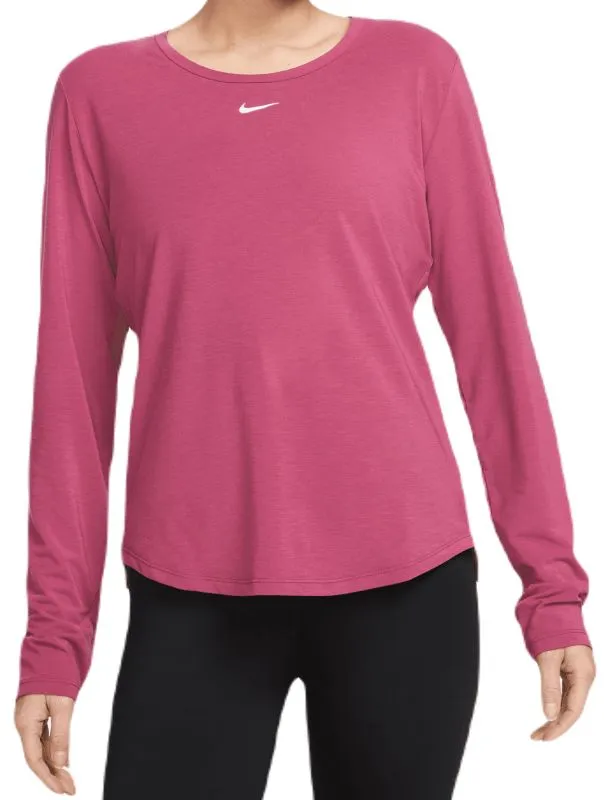 Nike Dri-Fit One Luxe Lon Sleeve Top - rosewood/reflective silver