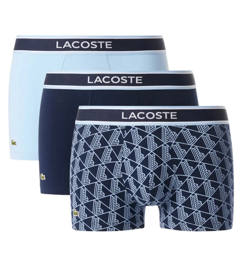 Lacoste Mit Monogrann Trunks 3P - navy blue/blue Lacoste Mit Monogrann Trunks 3P - navy blue/blue