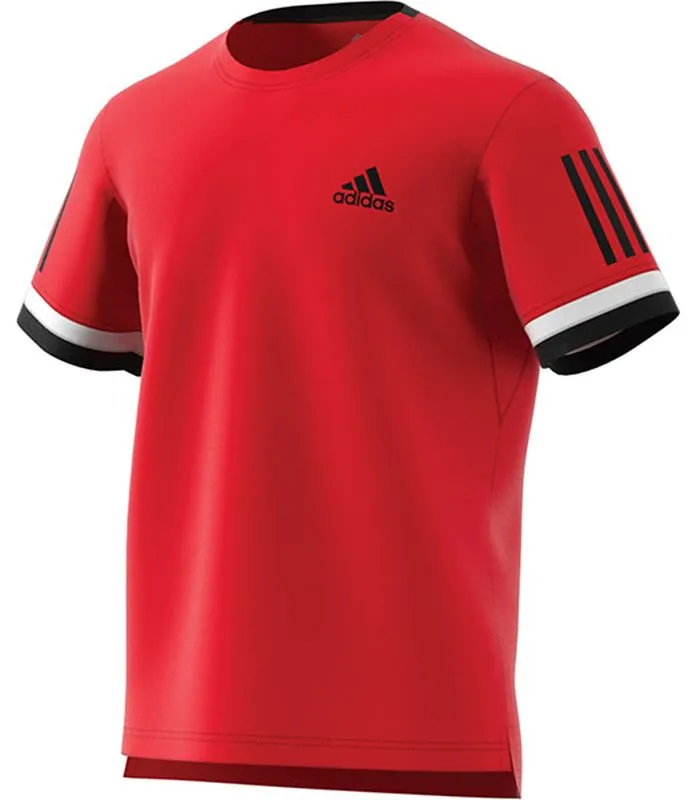 Koszulka Tenisowa Adidas Club 3-Stripes Tee - scarlet