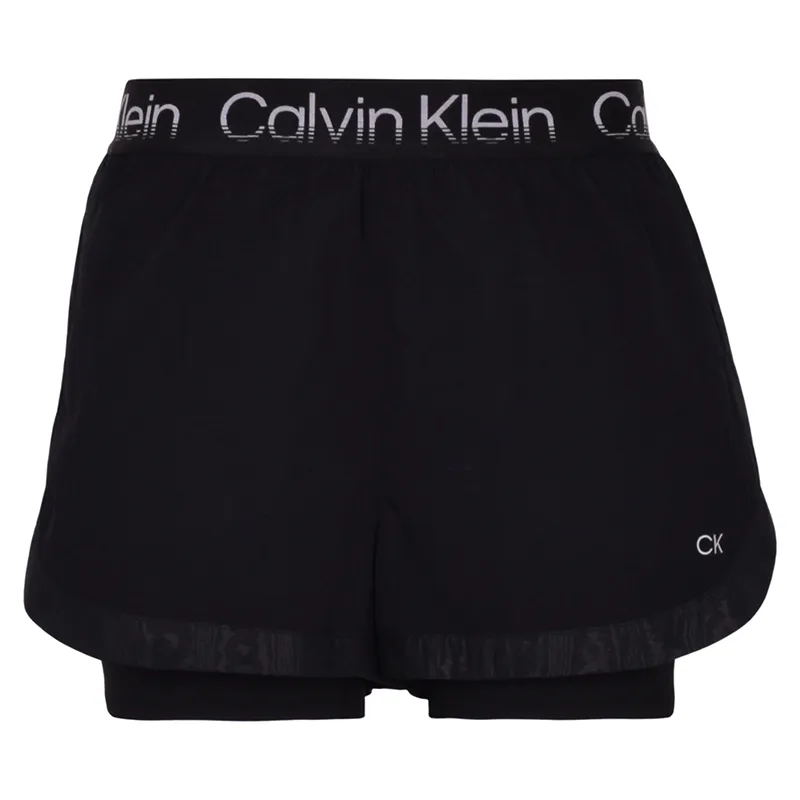 Calvin Klein 2 in 1 Shorts - black/moire print trim Calvin Klein 2 in 1 Shorts - black/moire print trim