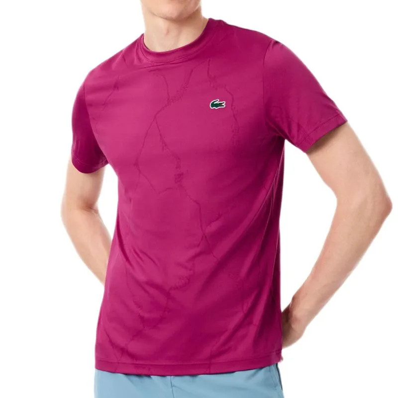 Lacoste Ultra Dry Crocodile Jacquard Tennis - fuchsia pink