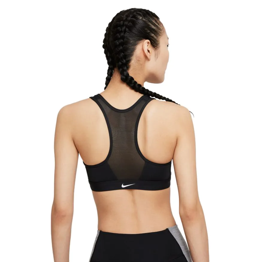 Nike Swoosh Zip Front Bra W - black/black/white