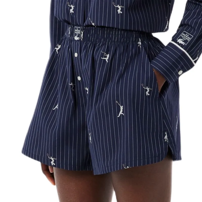 Lacoste Cotton Poplin Boxer - navy blue/white