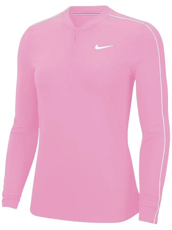 Nike Court Women Dry 1/2 Zip Top - pink rise/white/white/white