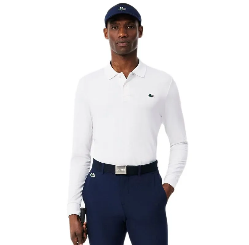Lacoste Regular Fit Ultra Dry Long Sleeved Golf - white