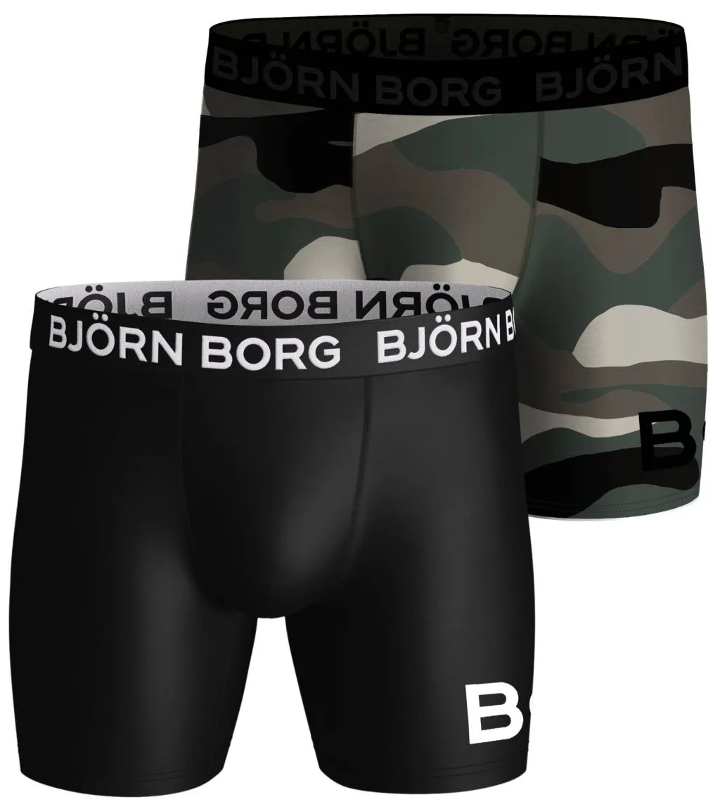 Björn Borg Performance Boxer 2P - black/print
