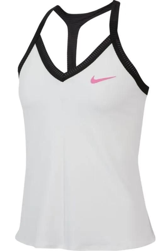 Nike Court Tank Maria W - white/black/china rose