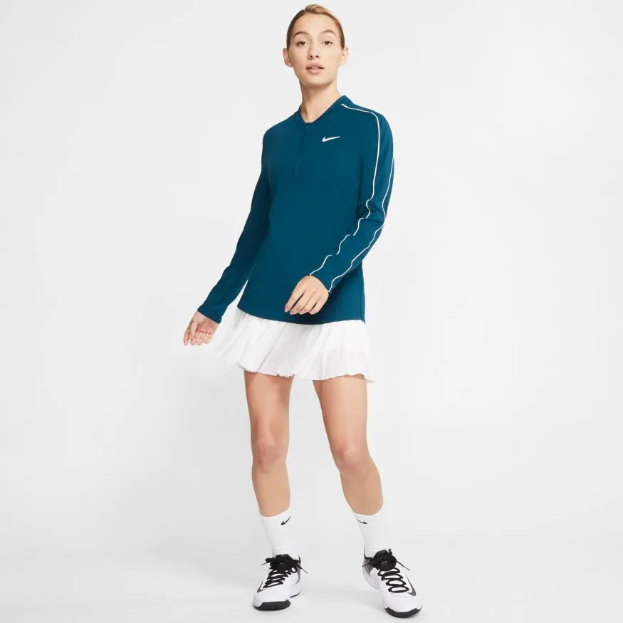 nike-court-women-dry-1-2-zip-top-valerian-blue-white-white-white-6 Nike Court Women Dry 1/2 Zip Top - valerian blue/white/white/white