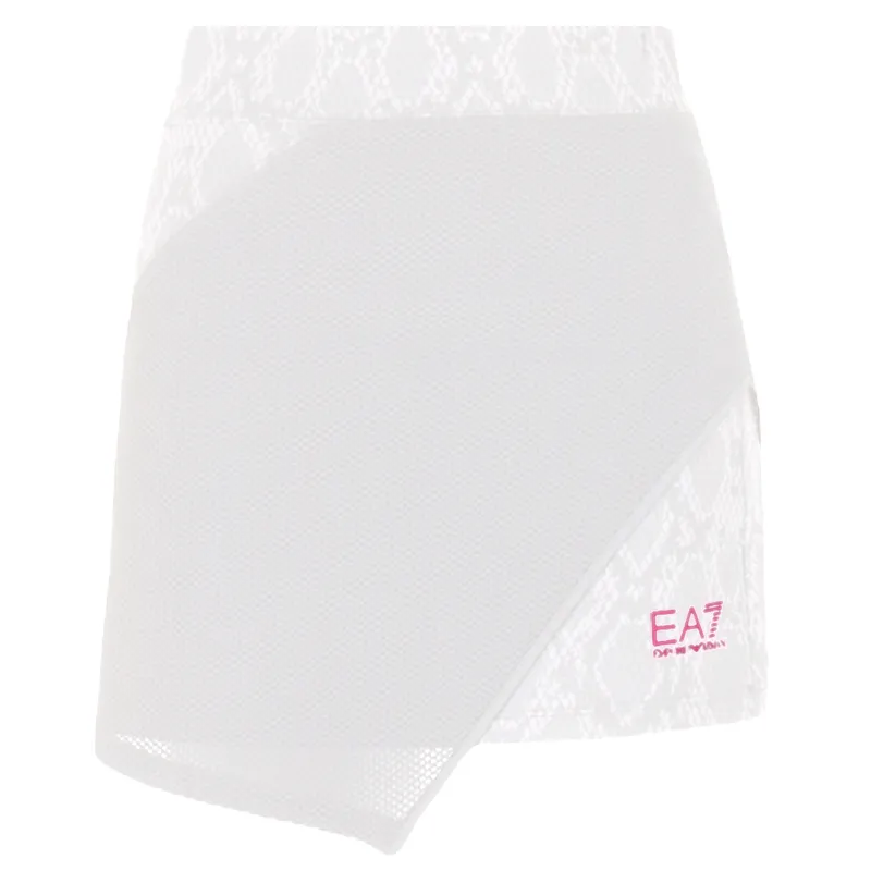 EA7 Woman Jersey Miniskirt - white python