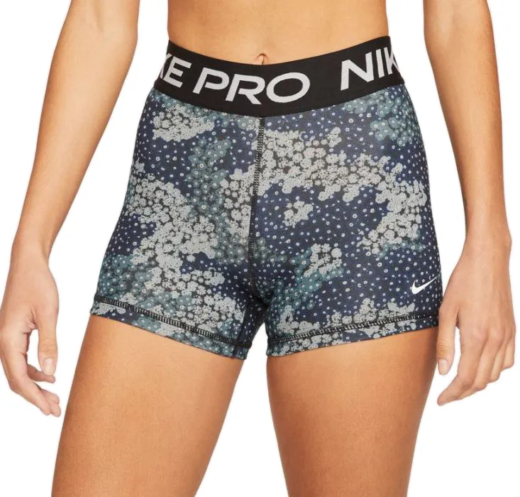 Women's shorts Nike Pro Dri-Fit Short 3in W - aviator grey/black/white - Gray