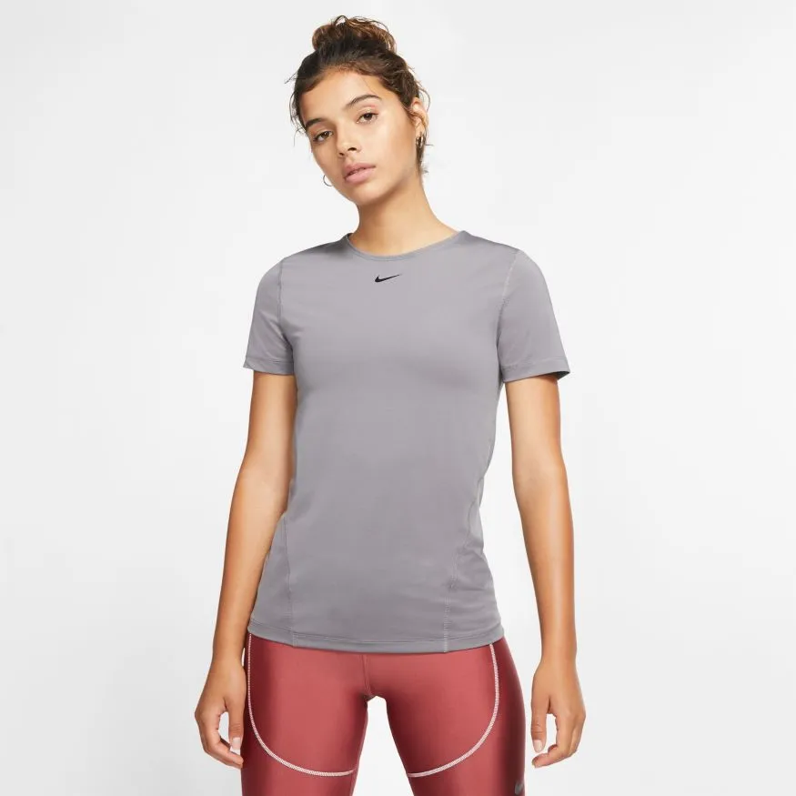 Nike Pro Top SS All Over Mesh W - gunsmoke/black