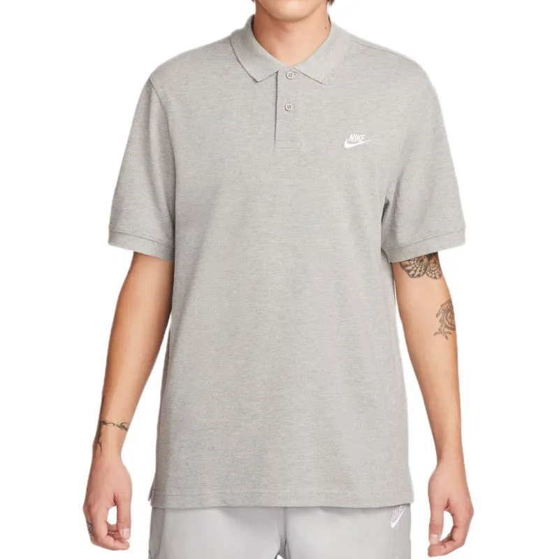 Nike Club Pique - dark grey heather/white