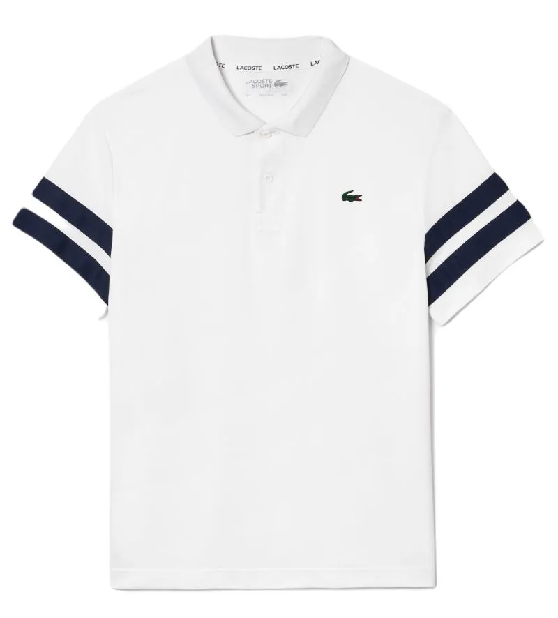 Lacoste Ultra-Dry Colourblock Tennis Polo Shirt - white/navy blue Lacoste Ultra-Dry Colourblock Tennis Polo Shirt - white/navy blue