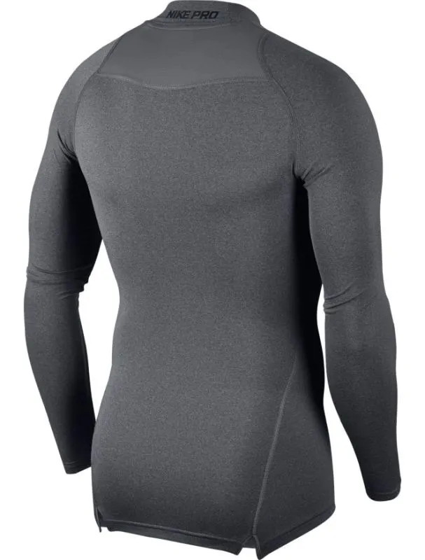 nike-pro-ls-comp-top-mock-carbon-heather-black-black-2 Nike Pro LS Comp Top Mock - carbon heather/black/black