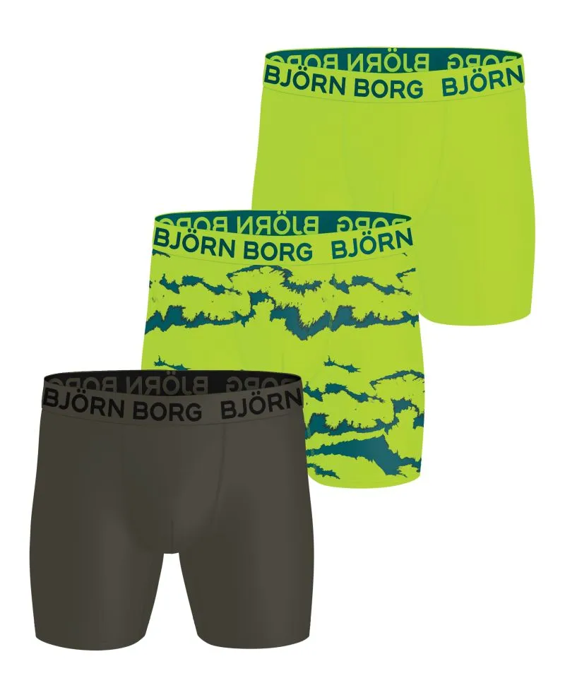 Björn Borg Sports Microfiber 3P - green/print Björn Borg Sports Microfiber 3P - green/print