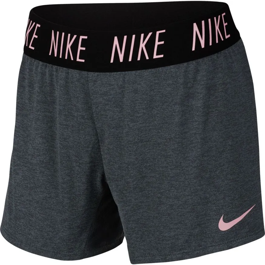 Nike Girls Dry Training Shorts - carbon heather/pink