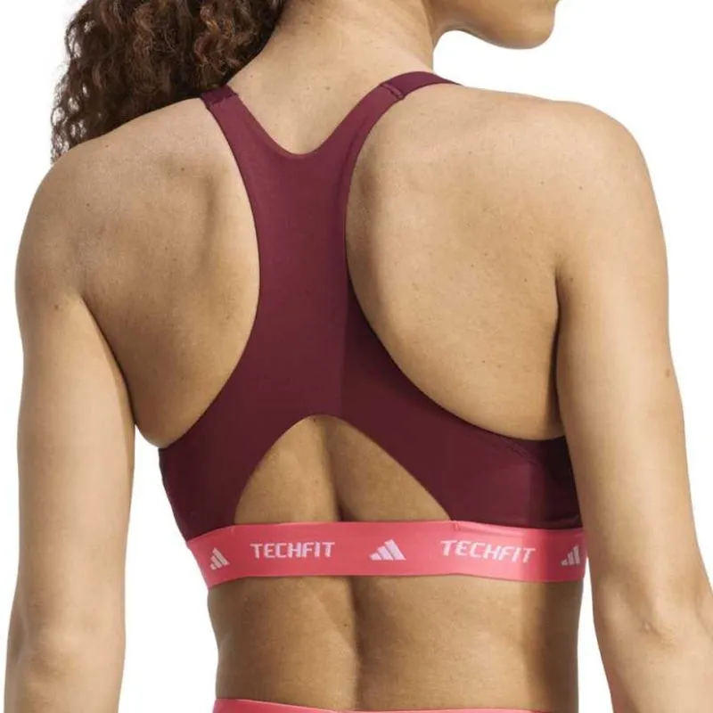 Adidas Techfit Workout Color Block Medium Support - maroon/red