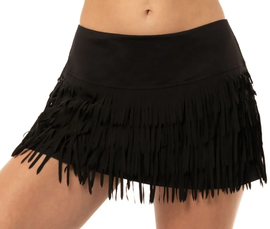 Lucky in Love Laser Cut Level Up Fringe Skirt Women - black Lucky in Love Laser Cut Level Up Fringe Skirt Women - black
