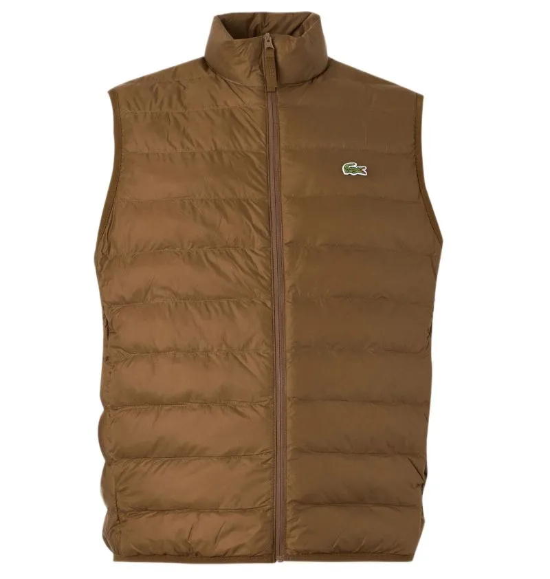 Lacoste Water-Repellent Puffed Windbreaker - brown