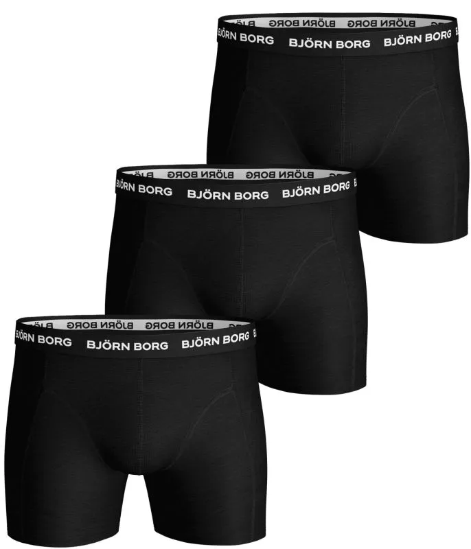 Björn Borg Shorts Solid 3P - black Björn Borg Shorts Solid 3P - black
