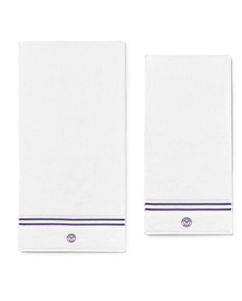Wimbledon Baseline Towel Set - white/purple Wimbledon Baseline Towel Set - white/purple
