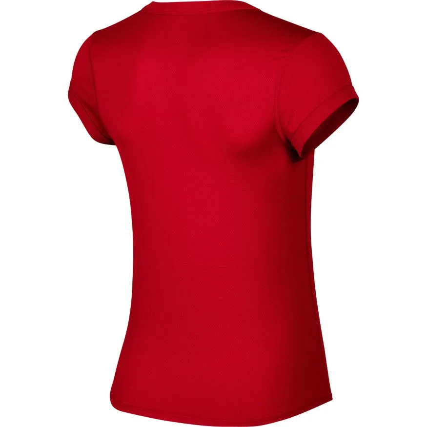 Nike Court Dry Top SS W - gym red/white