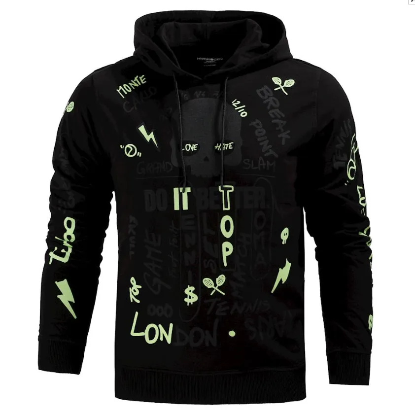 Hydrogen Graffiti Hoodie Man - black