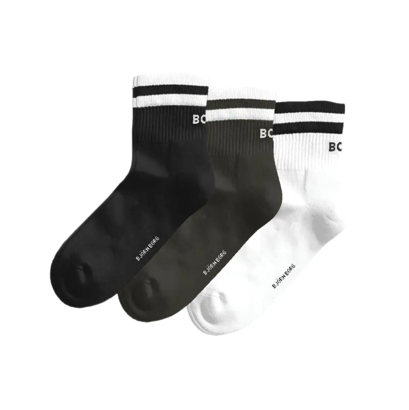 Björn Borg Classic Mid Ankle 3P - white/black