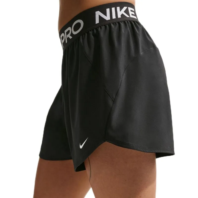 Nike Pro Dri-Fit Mid Rise Brief Lined 3in Woven - black/white