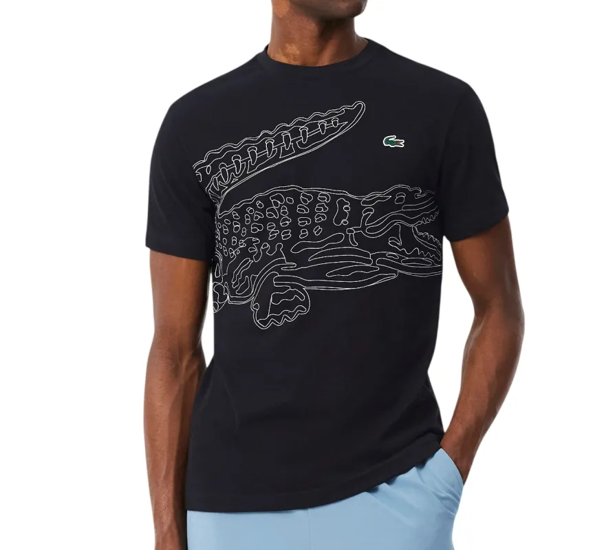 Lacoste Ultra Dry Crocodile Print Sport - black/white