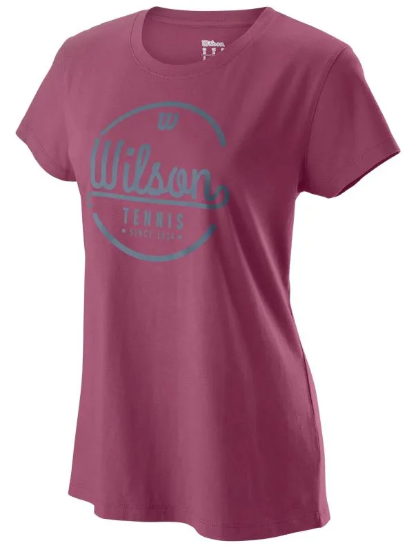 Wilson Womens Lineage Tech Tee - plum/flintstone Wilson Womens Lineage Tech Tee - plum/flintstone