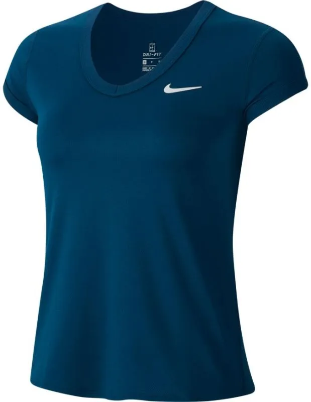 Nike Court Dry Top SS W - valerian blue/white