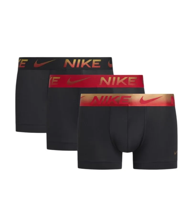 Men's Boxers Nike Essential Micro 3P - black/red/metallic gradient - Black