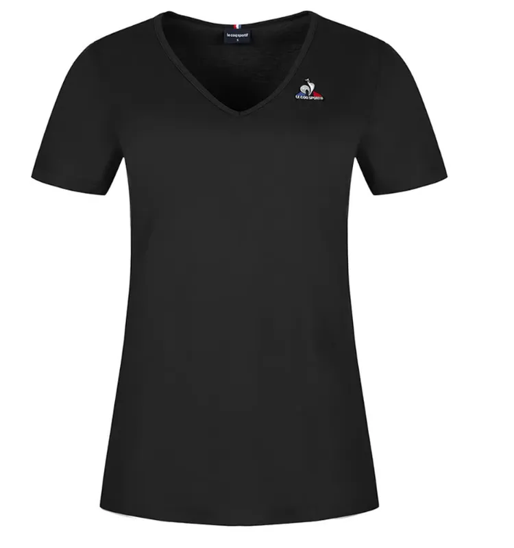 Le Coq Sportif ESS Tee SS Col V No.1 W - black Le Coq Sportif ESS Tee SS Col V No.1 W - black