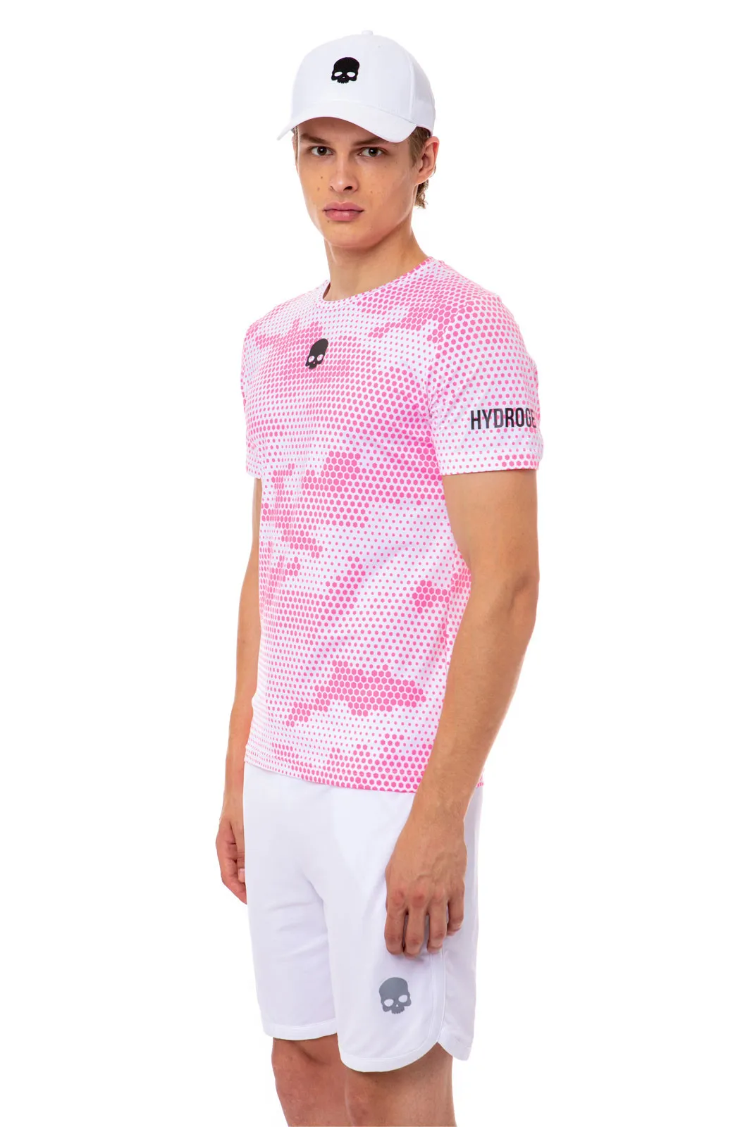 Hydrogen Tech Camo Tee - camo fuchsia/white