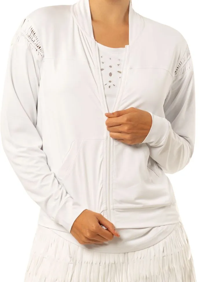 Lucky in Love Macramé Core Bomber Women - white