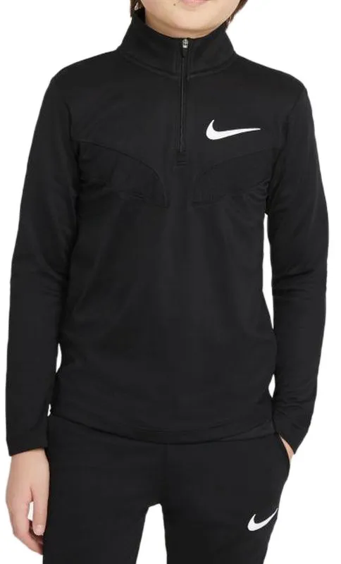 Nike Kids Dri-Fit Sport Poly 1/4 Zip Top B - black/black/white