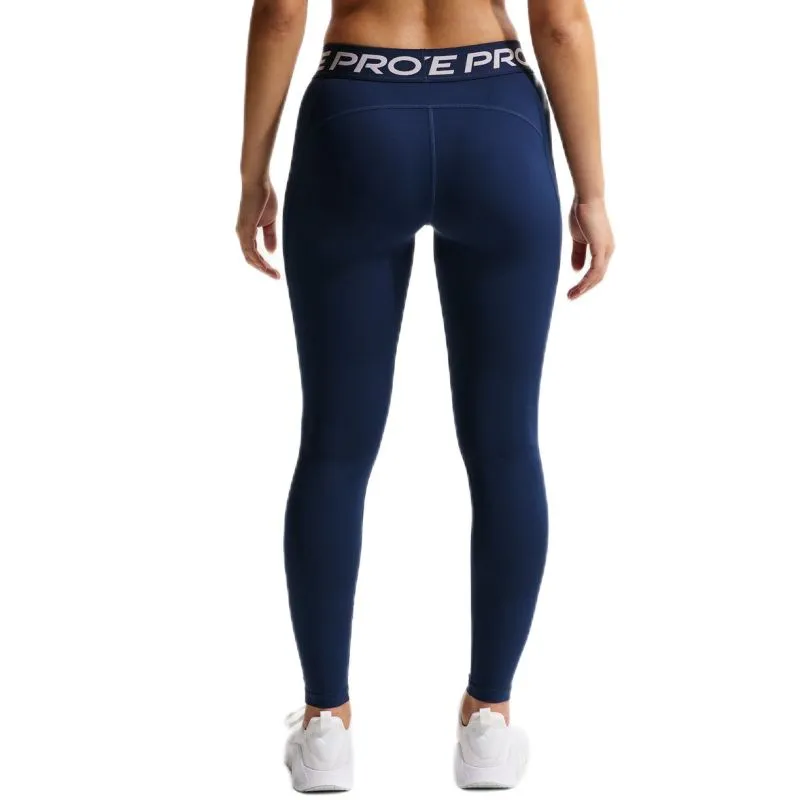 Nike Pro Mid-Rise Crop - midnght navy/white