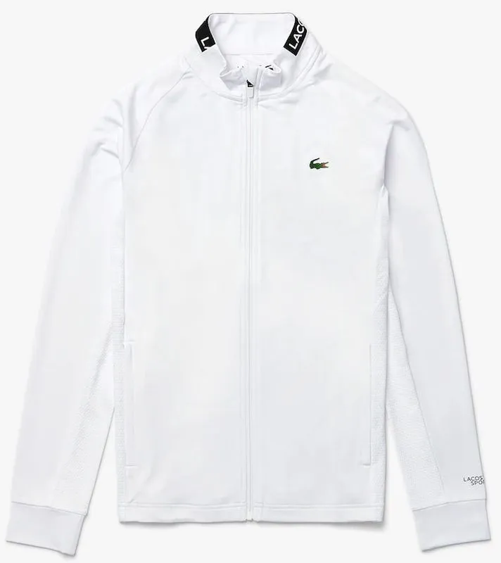 Lacoste Men’s SPORT Breathable Ergonomic Zip Sweatshirt - white/black/white