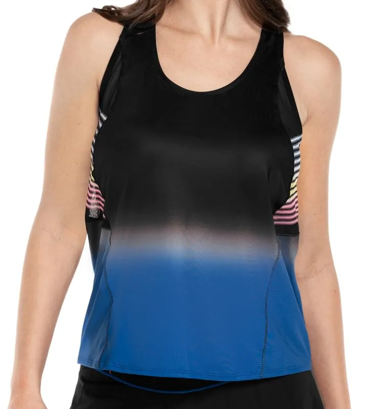 Women's top Lucky in Love Neon Lights Glow Up Tank - electric blue - Turquoise, Multicolor