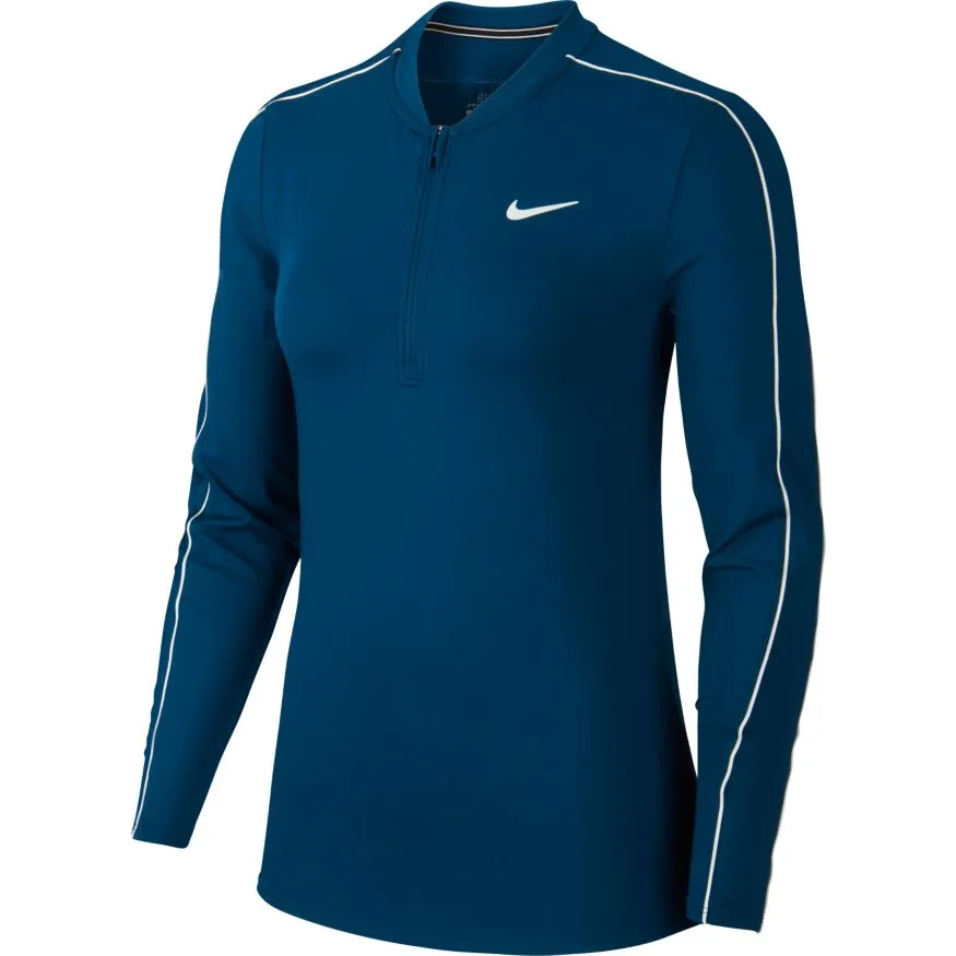 Nike Court Women Dry 1/2 Zip Top - valerian blue/white/white/white