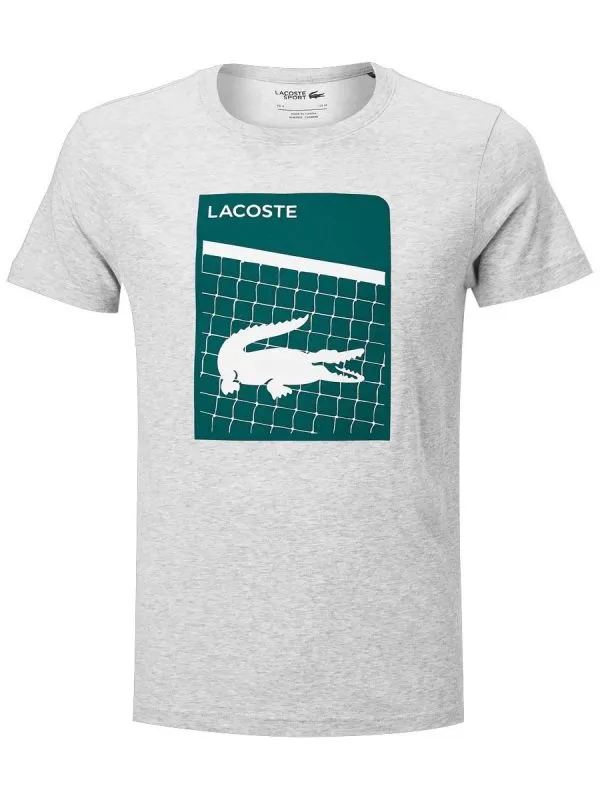 Lacoste Men’s Lacoste SPORT 3D Print Breathable T-shirt - grey chine