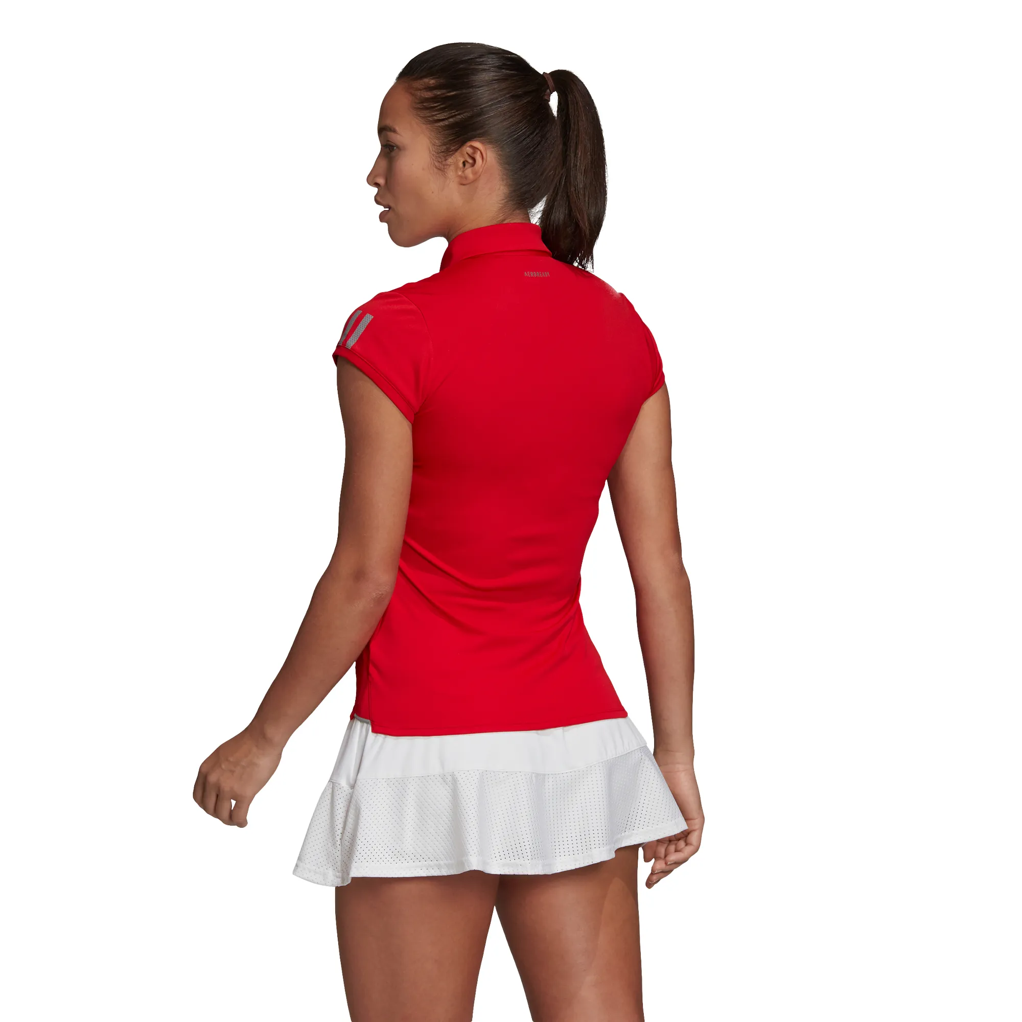 Adidas W Club 3 Stripes Polo - scarlet
